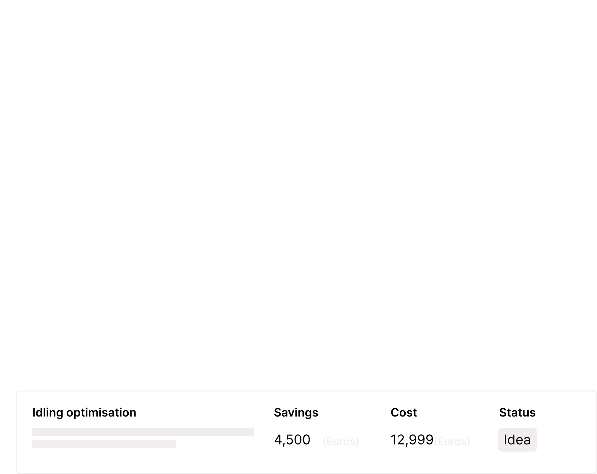 Idling Optimisation